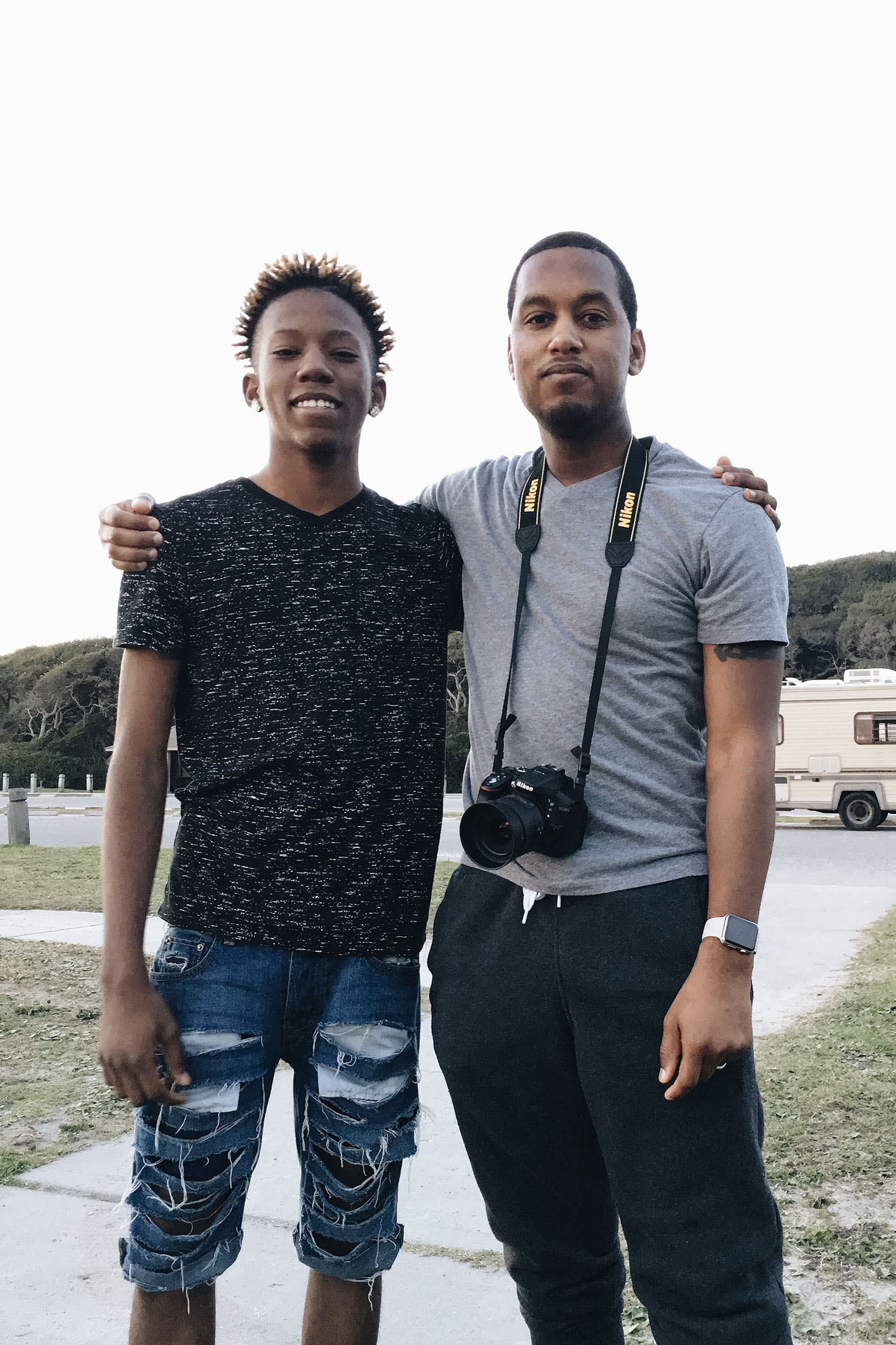 Ky'Ree and Dad at the beach