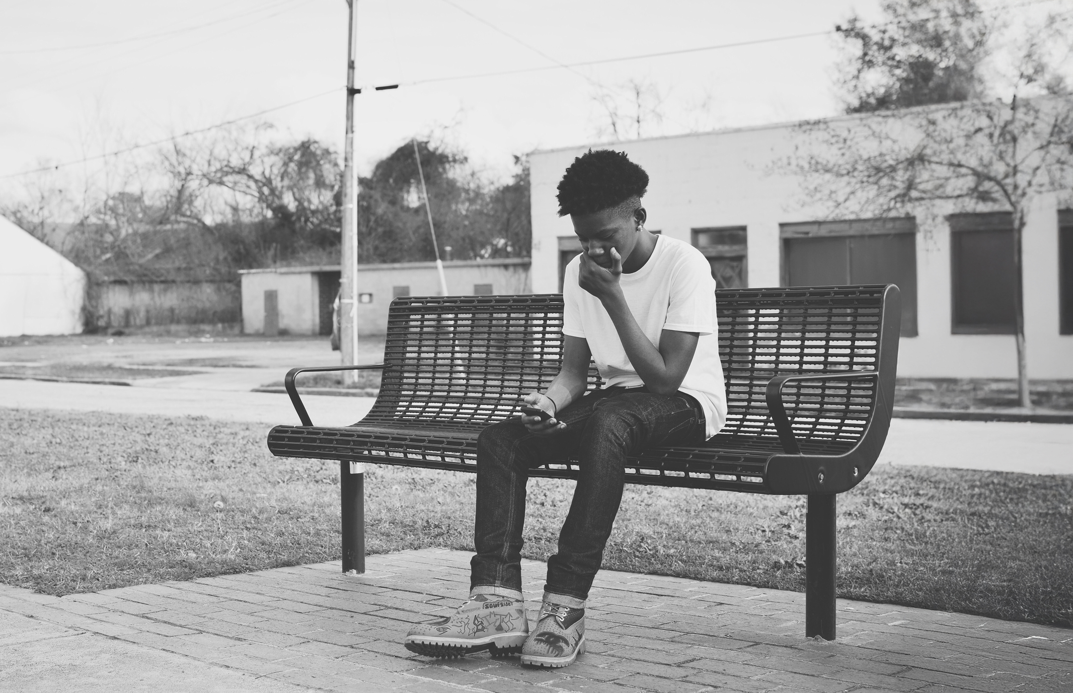 Ky'Ree sitting on a bench